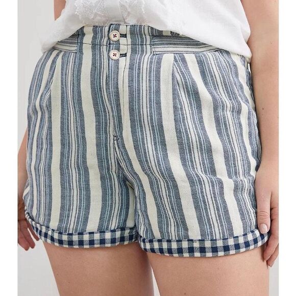 ✨Pilcro Anthropologie Womens Everyday Stripe Paperbag High Waist Sz 31 Shorts✨ - Picture 5 of 11